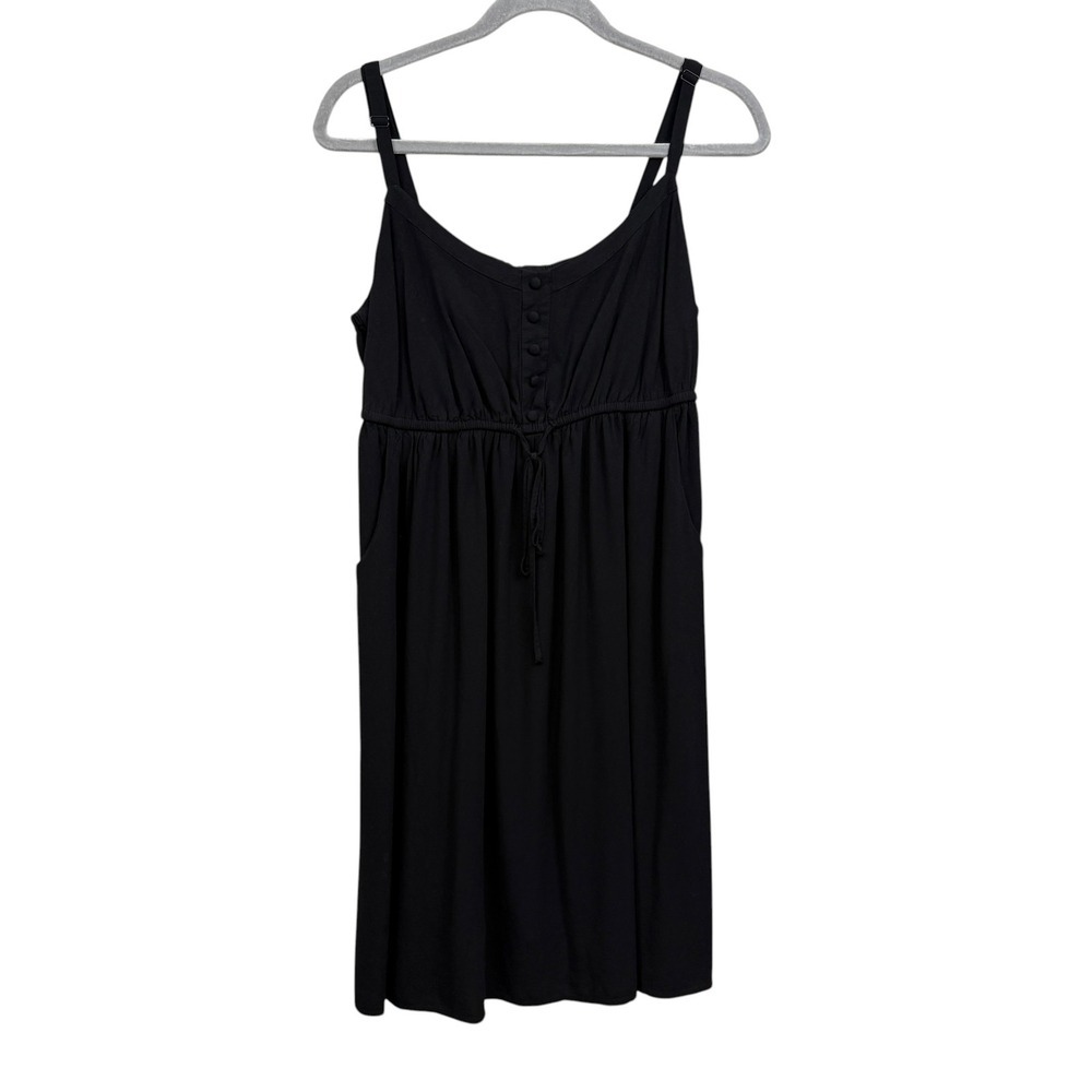 Torrid Black Sleeveless Sundress Drawstring Waist V-Neck Womens Sz 1*